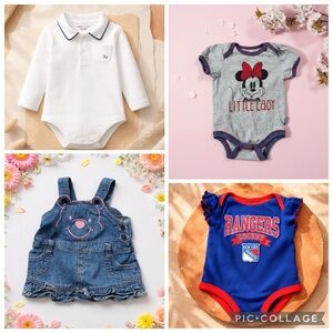 NWOT Lot Baby Girls Janie and Jack, Disney Rangers Hockey One Piece - 0-3 Month